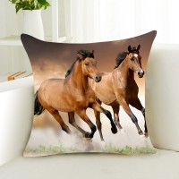 18"Running Horse Polyester Throw Sofa Pillow Case Waist Cushion Cover Home Decor   292383139816